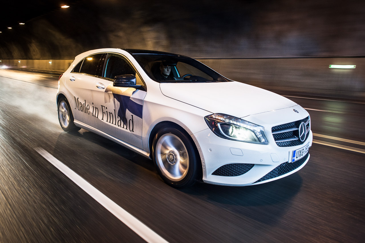 Mercedes-Benz A-sarja tunnelissa / Kuva: Markus Markkanen